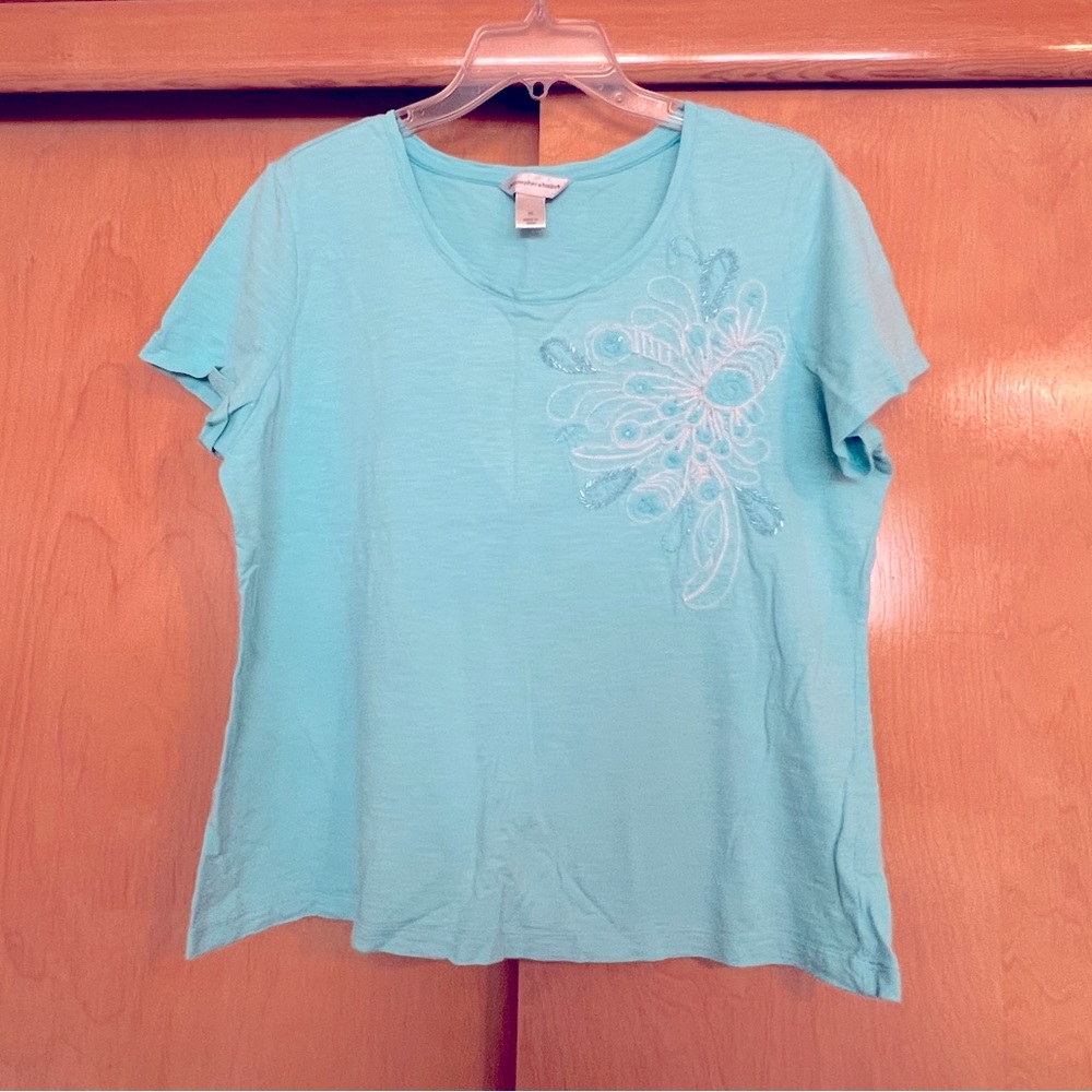 XL Women’s Christopher & Banks Aqua Tee